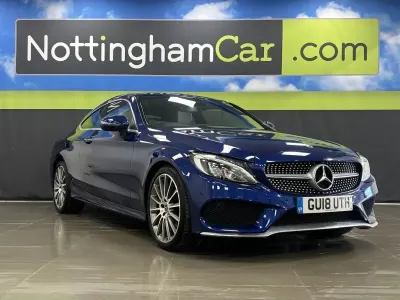 Używany Mercedes C220 AMG Line Premium Plus 170 KM (125 kW) 2018 Niebieski Coupe