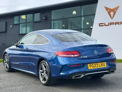 Occasion Mercedes C200 AMG line 2023 Bleue Coupé