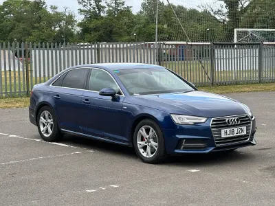 Used Audi A4 S-Line 150 HP (110 kW) 2018 Blue Sedan