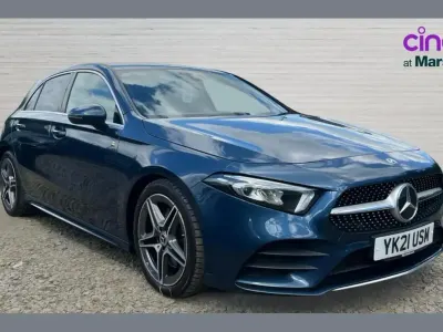 Used Mercedes A220 AMG line 190 HP (139 kW) 2021 Blue Hatchback