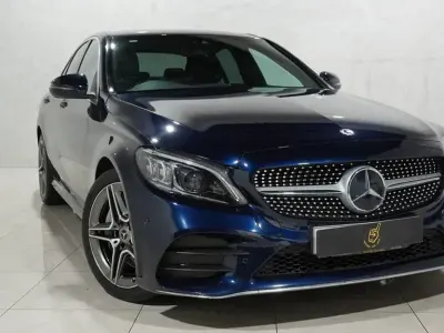 Used Mercedes C300 AMG line 258 HP (189 kW) 2019 Blue Sedan