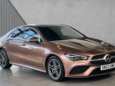 Gold Used 2022 Mercedes CLA220 AMG Line Premium Plus Sedan | £27,680 (Fair price)