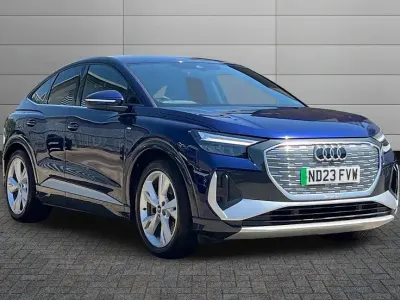 Used Audi Q4 Sportback e-tron S-Line 147 kW (201 HP) 2023 Navarra blue SUV