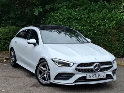 Used Mercedes CLA180 AMG Line Premium Plus 136 HP (100 kW) 2021 White Coupe