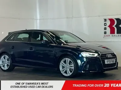 Used Audi A3 Sportback S-Line 150 HP (110 kW) 2019 Blue Hatchback
