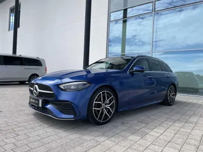 Used Mercedes C300e AMG line 2023 Blue Estate