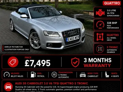 Used Audi A5 Cabriolet Comfort 2010 Silver Cabriolet