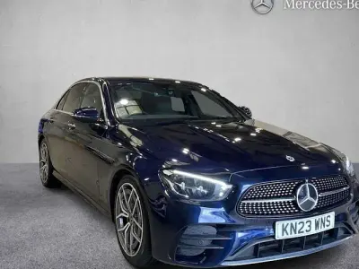 Used Mercedes E200 AMG line 200 HP (147 kW) 2023 Blue Sedan