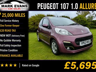 Used Peugeot 107 Allure 68 HP (50 kW) 2012 Purple Hatchback