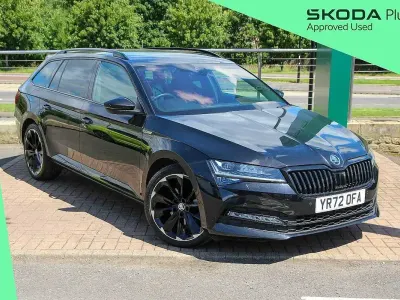 Used Skoda Superb SportlinePlus 196 HP (144 kW) 2022 Black magic pearl effect Estate
