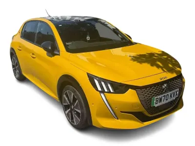 Used Peugeot e-208 GT 100 kW (136 HP) 2021 Yellow Hatchback