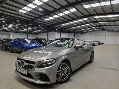Used Mercedes C200 AMG line 198 HP (145 kW) 2020 Silver Cabriolet