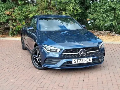 Used Mercedes CLA250e AMG Line Premium 218 HP (160 kW) 2023 Blue Coupe