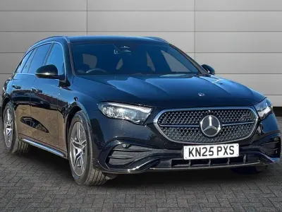 Used Mercedes E200 AMG line 223 HP (164 kW) 2025 Obsidian black Estate