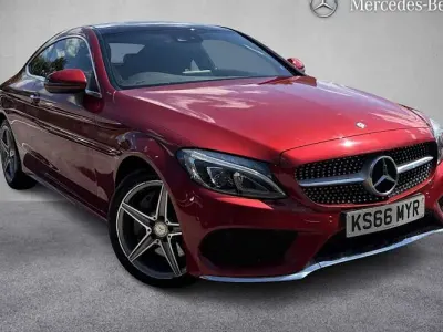 Used Mercedes C250 AMG line 204 HP (150 kW) 2017 Red Coupe