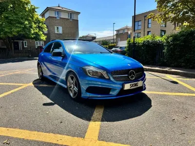 Used Mercedes A200 AMG 156 HP (114 kW) 2015 Blue Hatchback