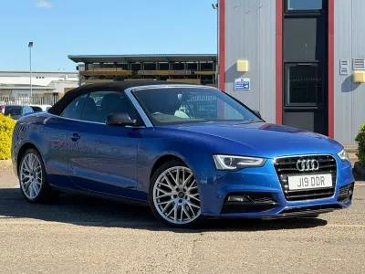 Used Audi A5 Cabriolet S-Line 177 HP (130 kW) 2015 Blue Cabriolet