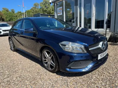 Used Mercedes A200 AMG line 136 HP (100 kW) 2018 Blue Hatchback