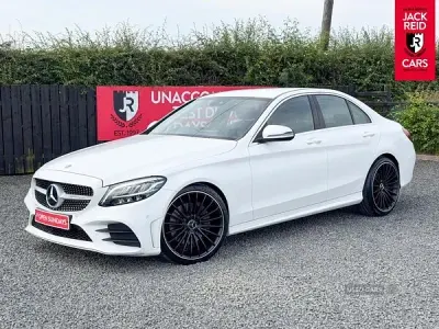 Used Mercedes C300 AMG line 2019 White Sedan