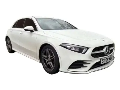 Used Mercedes A180 AMG line 116 HP (85 kW) 2018 White Hatchback