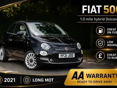 Used Fiat 500 Dolcevita 70 HP (51 kW) 2021 Black Hatchback
