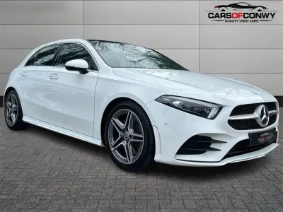 Used Mercedes A250 AMG line 224 HP (164 kW) 2018 White Hatchback