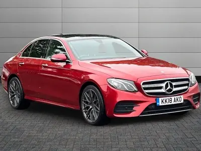 Used Mercedes E220 AMG Line Premium 194 HP (142 kW) 2018 Hyacinth red Sedan