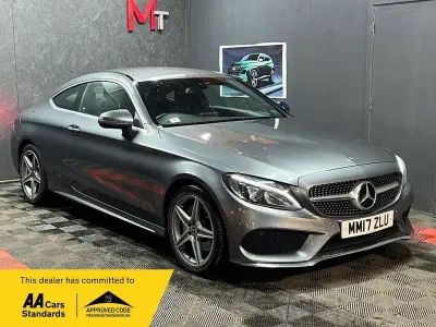 Used Mercedes C220 AMG line 170 HP (125 kW) 2017 Grey Coupe