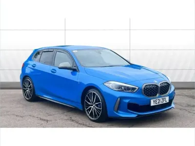 Used BMW M135 Comfort Edition 301 HP (221 kW) 2021 Blue Hatchback