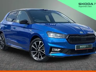 Used Skoda Fabia Monte Carlo 85 HP (62 kW) 2024 Race blue metallic black magic pearl effect Hatchback