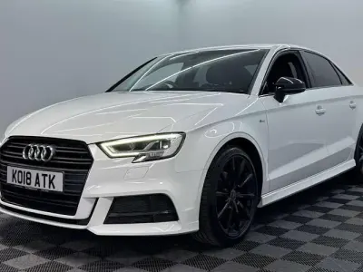 Used Audi A3 Black Edition 150 HP (110 kW) 2018 White Sedan