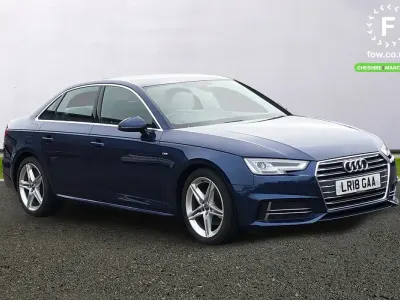 Used Audi A4 S-Line 150 HP (110 kW) 2018 Blue Sedan