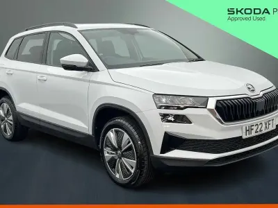Used Skoda Karoq SE Drive 110 HP (80 kW) 2022 Moon white metallic SUV