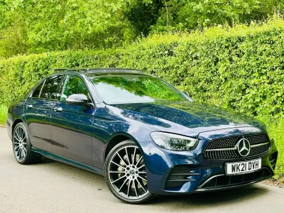 Used Mercedes E400 AMG line 2021 Blue Sedan