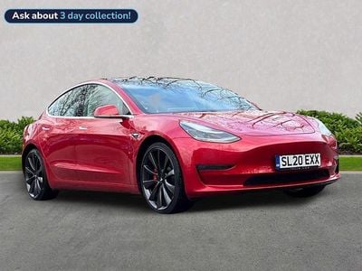 Red Used 2020 Tesla Model 3 Performance Sedan | £18,949 (Fair price)