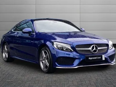 Begagnad Mercedes C200 AMG Line Premium 184 HK (135 kW) 2017 Blå Sportkupé