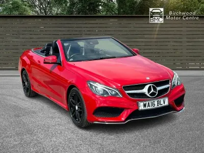 Used Mercedes E220 AMG line 177 HP (130 kW) 2016 Red Cabriolet