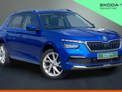 Used Skoda Kamiq SE L Executive 147 HP (108 kW) 2022 Race blue metallic SUV