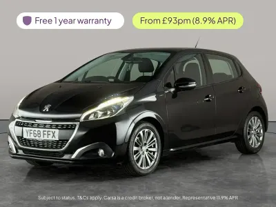 Used Peugeot 208 Signature Sky 82 HP (60 kW) 2018 Black Hatchback