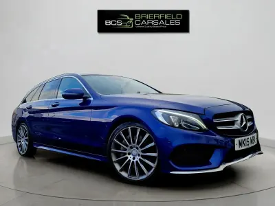 Used Mercedes C250 AMG Line Premium Plus 204 HP (150 kW) 2015 Blue Estate
