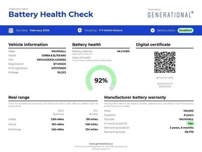 Used Vauxhall Corsa-e Elite 98 kW (134 HP) 2020 White Hatchback