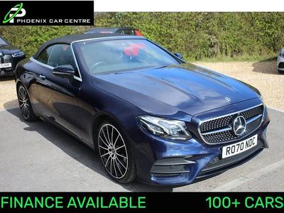Used Mercedes E220 AMG line 194 HP (142 kW) 2020 Cavansite blue metallic Cabriolet