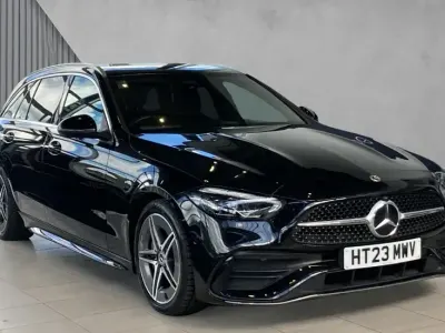 Used Mercedes C200 AMG line 204 HP (150 kW) 2023 Obsidian black metallic