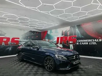 Used Mercedes C220 AMG line 170 HP (125 kW) 2018 Blue Sedan