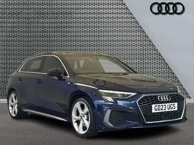 Used Audi A3 S-Line 147 HP (108 kW) 2023 Blue Sedan