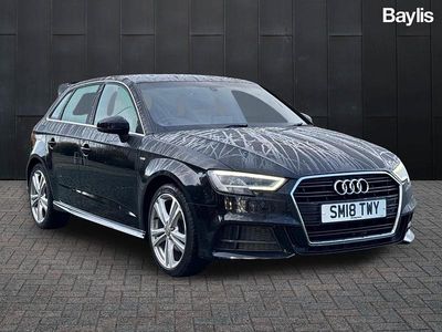 Black Used 2018 Audi A3 Sportback S-Line Hatchback | £12,995 (Fair price)