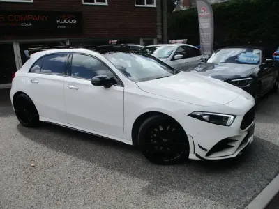 Used Mercedes A250 AMG line 224 HP (164 kW) 2018 White Hatchback