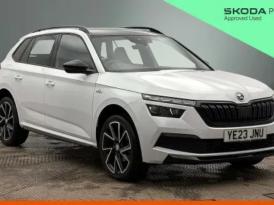 Used Skoda Kamiq Monte Carlo 110 HP (80 kW) 2023 Moon white metallic SUV
