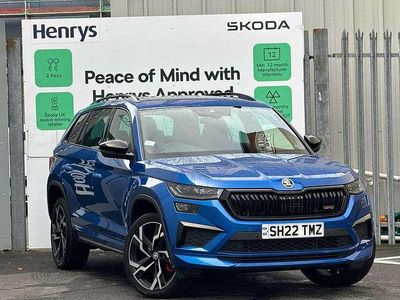 Race blue metallic Used 2022 Skoda Kodiaq vRS SUV | £27,995 (A bit pricey)