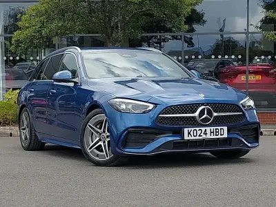 Used Mercedes C200 AMG line 204 HP (150 kW) 2024 Blue Estate